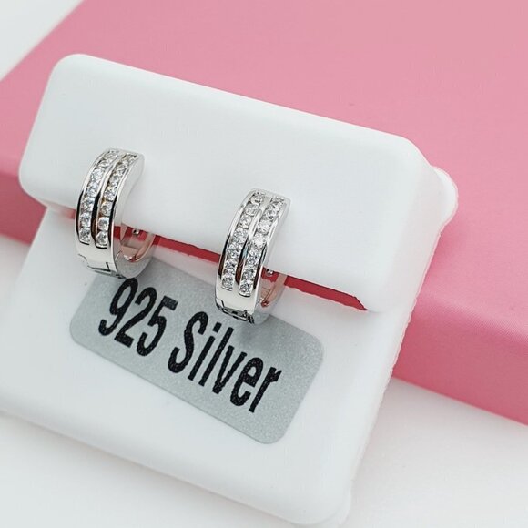 - "925 Sterling Silver Cubic Zirconia Earrings, U19254647 - Picture 6 of 11